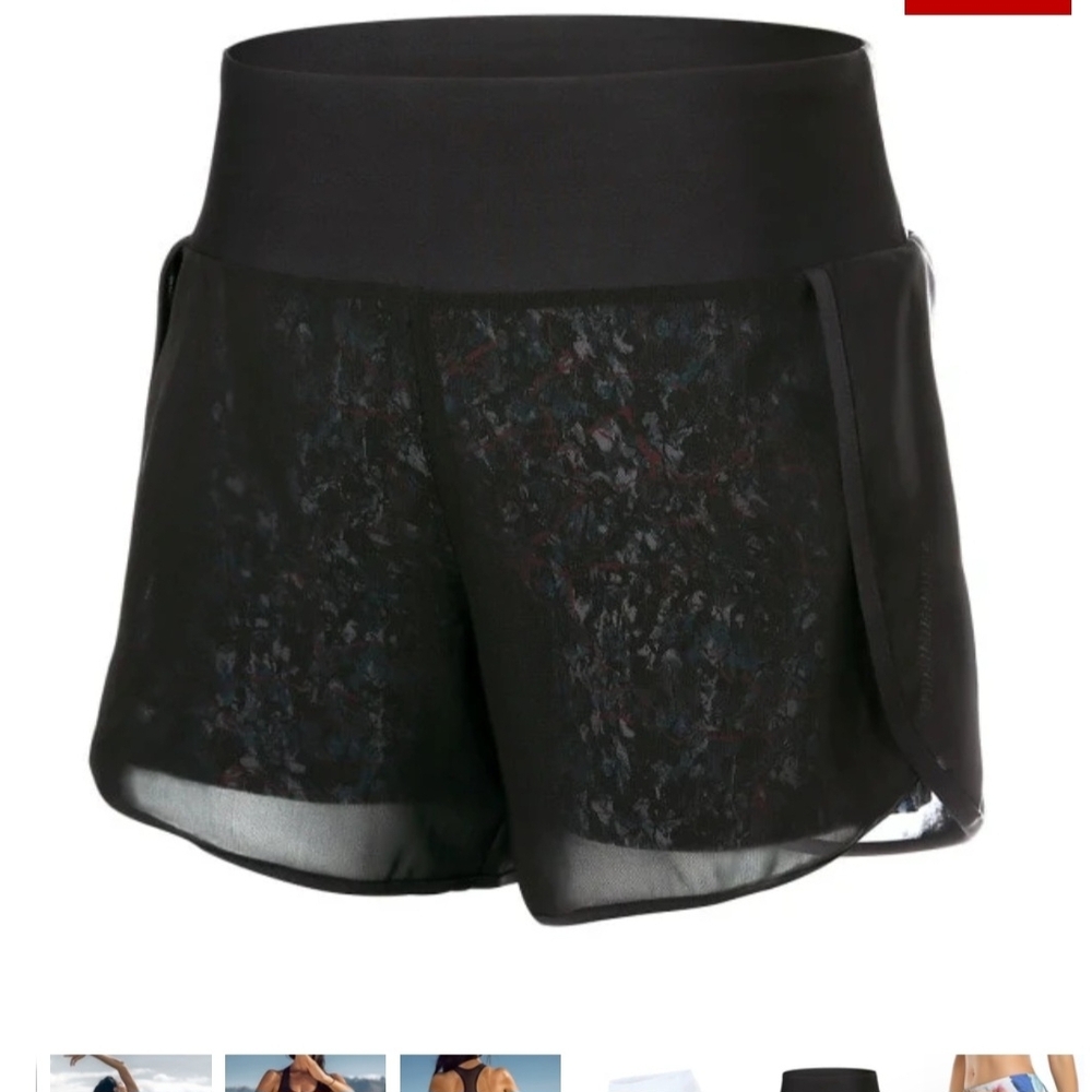 Elegant Black Mesh 2 Layer‎ Athletic Shorts